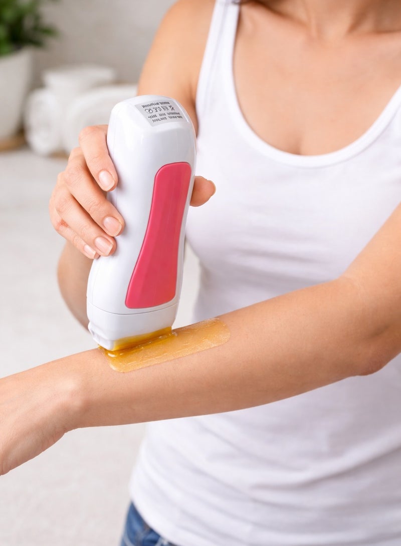 جهاز تسخين الشمع الدوار 3 في 1 لإزالة الشعر - جهاز تسخين شمع كهربائي مع خرطوشة قابلة لإعادة التعبئة وشرائط شمع | نظام إزالة شعر سهل وخالٍ من الفوضى لبشرة ناعمة في المنزل أو الصالون - Image 3